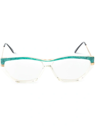 Saint Laurent Yves  Vintage Cat-eye Glasses - Neutrals In Nude & Neutrals