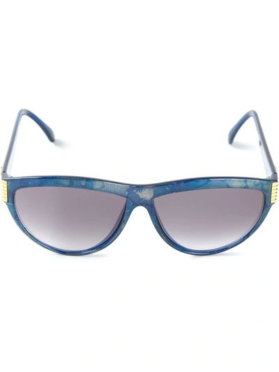 Pre-owned Saint Laurent Marbled Sunglasses In Blue