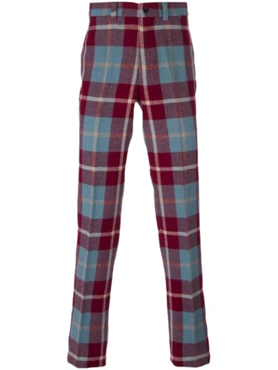 Pre-owned Jean Paul Gaultier Vintage Straight Leg Tartan Trousers In Multicolour