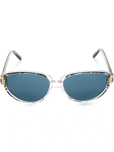 Pre-owned Givenchy 1970s Marled Effect Sunglasses In Black