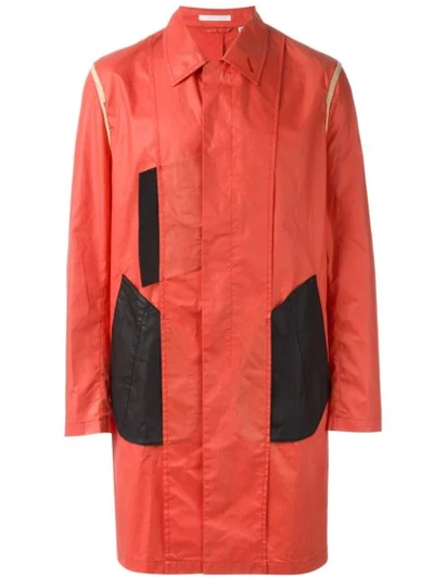 Pre-owned Helmut Lang Colour Block Coat In Red