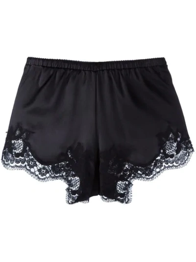 Dolce & Gabbana Lace-trimmed Shorts In Black