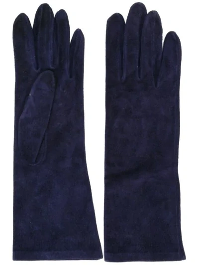 Pre-owned Saint Laurent 1980's Mid-length Gloves In Blue