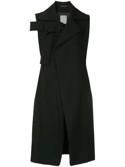 Pre-owned Yohji Yamamoto Vintage Yohji Yamamoto  Cut-detail Short Sleeve Coat - Black