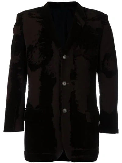 Pre-owned Jean Paul Gaultier Vintage Burned Out Velvet Jacket In Black