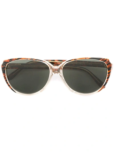 Pre-owned Saint Laurent Cat-eye Frame Sunglasses In Brown