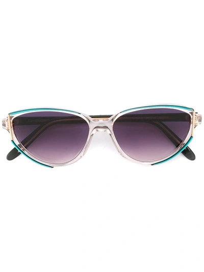 Pre-owned Givenchy Rectangular Frame Sunglasses In Blue