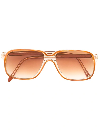 Pre-owned Saint Laurent 1960s Rectangular-frame Sunglasses In Brown