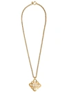 Pre-owned Chanel 1980s Cc Logo Pendant Necklace In Gold