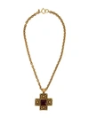 Pre-owned Chanel Vintage Cross Pendant Necklace - Metallic