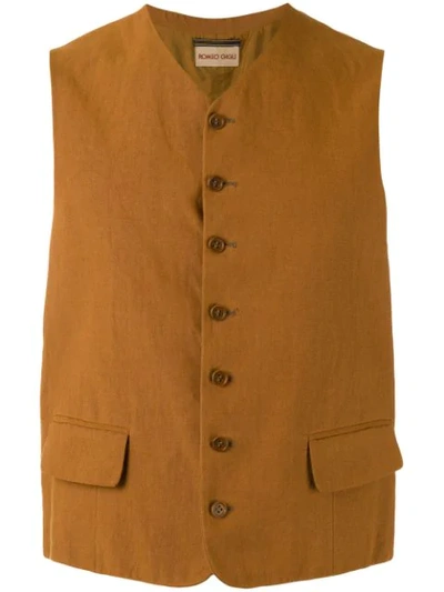 Pre-owned Romeo Gigli Vintage Lightweight Waistcoat In Brown