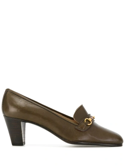 Pre-owned Celine 1970s Mid-heel Loafers In Brown