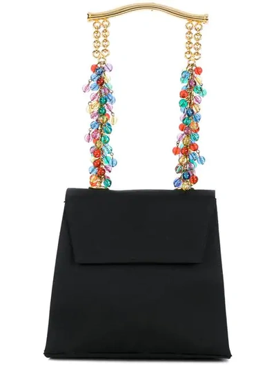 Versace Beaded Strap Evening Tote - Black