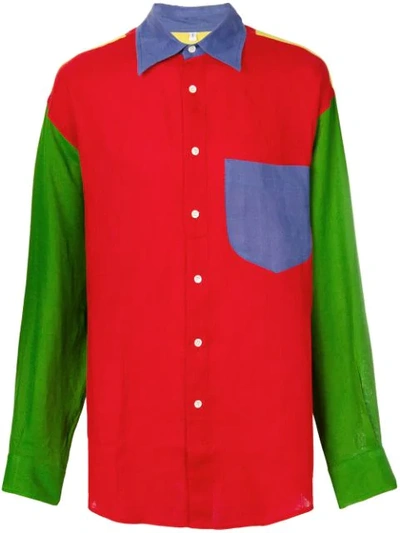Pre-owned Jc De Castelbajac Vintage 1990s Colour-block Panelled Shirt In Multicolour