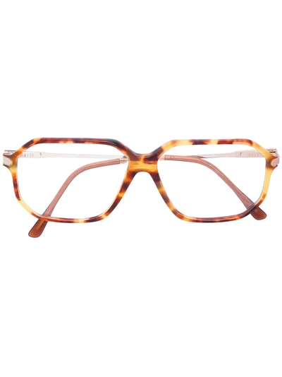 Pre-owned Persol Vintage Tortoiseshell Square Glasses In Brown