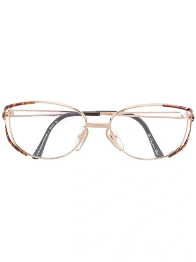 Dior  Double Framed Glasses In Metallic