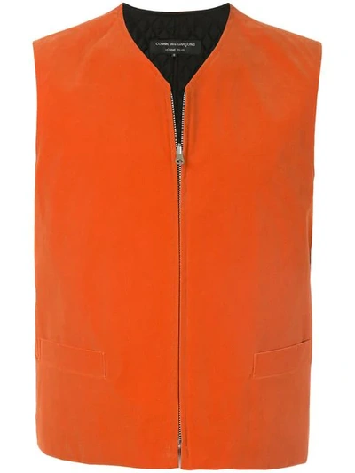 Comme Des Garçons Vintage Zip Front Sleeveless Vest - Orange