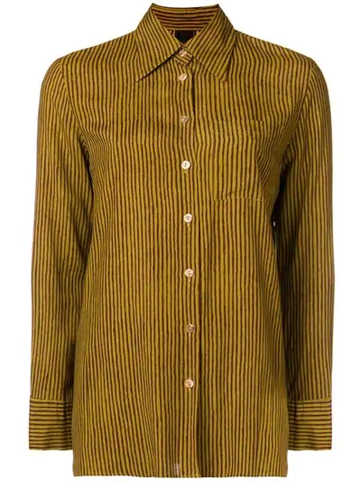 Pre-owned Jean Paul Gaultier Vintage Striped Long Sleeve Shirt In Green
