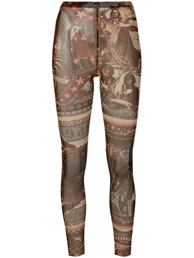 Pre-owned Jean Paul Gaultier Vintage Printed Sheer Fitted Trousers In Multicolour