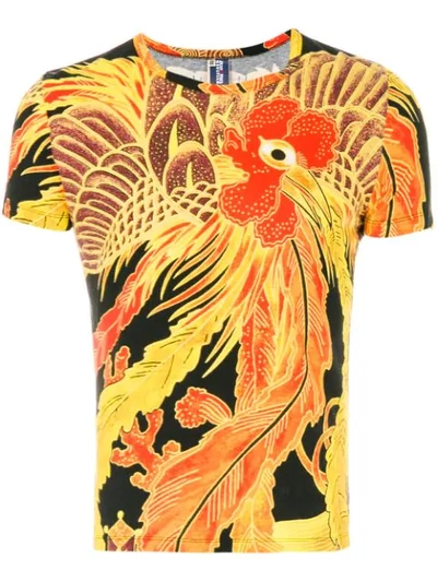 Pre-owned Jean Paul Gaultier Vintage Rooster Pattern Print T-shirt In Multicolour