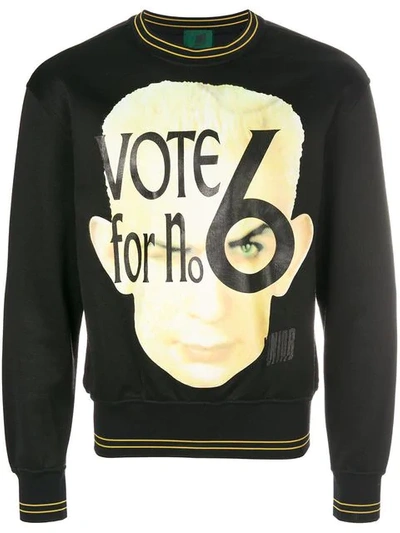 Pre-owned Jean Paul Gaultier Vintage Vote Print Sweatshirt In Black