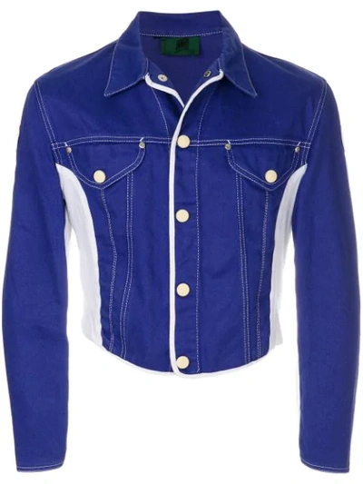 Pre-owned Jean Paul Gaultier Vintage Colourblock Denim Jacket In Blue