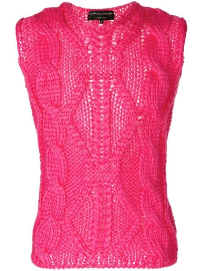 Pre-owned Comme Des Garçons Cable Knit Jumper In Pink