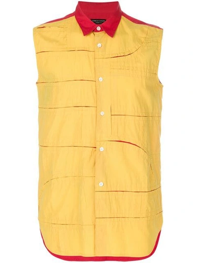 Pre-owned Comme Des Garçons 2000s Panelled Sleeveless Shirt In Yellow
