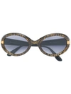 Dior Christian  Vintage Oval Frame Sunglasses - Black