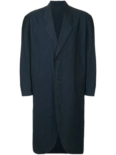 Pre-owned Comme Des Garçons Single Breasted Coat In Blue