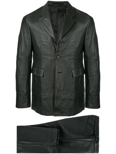Pre-owned Comme Des Garçons Leather Effect Two-piece Suit In Black