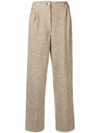 Pre-owned Gianfranco Ferre Vintage High Rise Straight Trousers In Neutrals