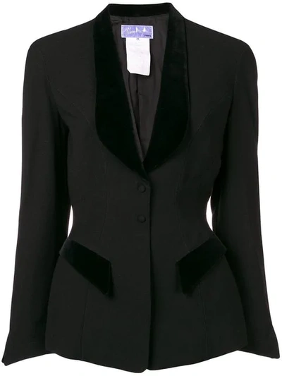 Mugler Thierry  Vintage Structured Blazer Jacket - Black