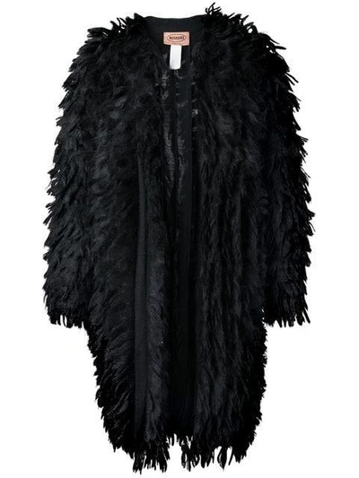 Missoni Fur Midi Coat In Black