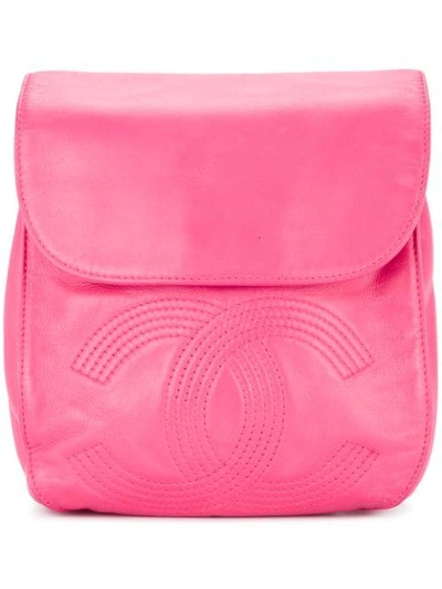 Pre-owned Chanel Vintage Line Cc Stitch Backpack - Pink