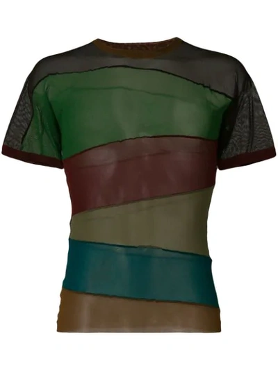 Pre-owned Jean Paul Gaultier Vintage Sheer Panelled T-shirt In Multicolour