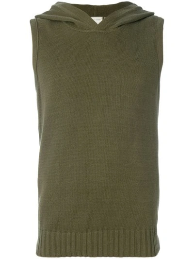 Pre-owned Helmut Lang Hooded Knitted Waistcoat In Green