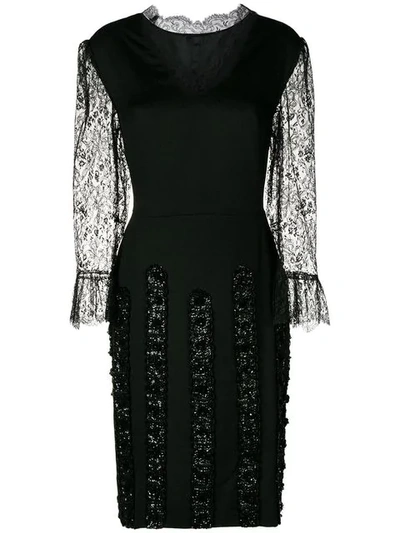 Pre-owned A.n.g.e.l.o. Vintage Cult 1960's Lace Mini Dress In Black