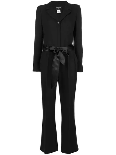 Pre-owned Chanel Vintage 2003's Front Bow Jumpsuit - Black