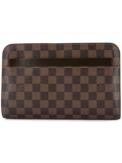 Louis Vuitton Saint Louis Zipped Clutch - Brown