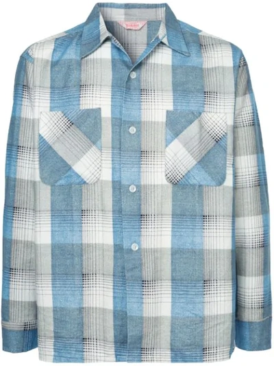 Pre-owned Fake Alpha Vintage 1950s Flannel Shirt In Blue
