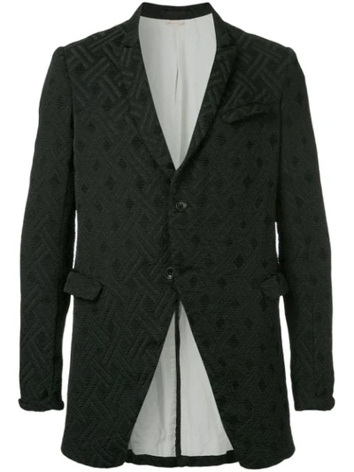 Pre-owned Comme Des Garçons Textured Slim-fit Blazer In Black