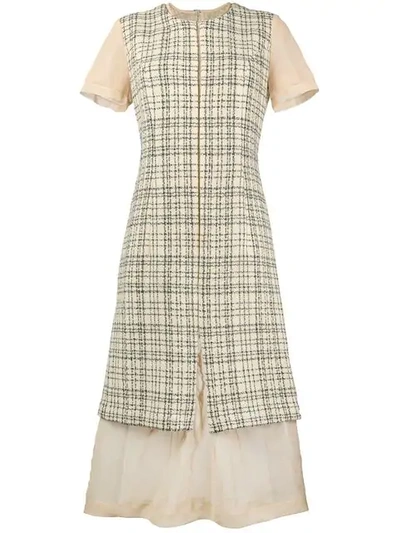 Pre-owned Comme Des Garçons 1997 Deconstructed Plaid Dress In Neutrals