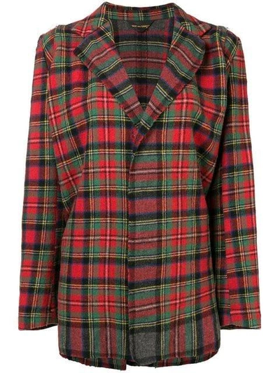 Pre-owned Comme Des Garçons Tartan Check Loose Jacket In Red