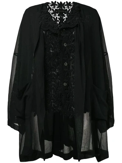 Pre-owned Comme Des Garçons 1989 Macramé Layered Jacket In Black