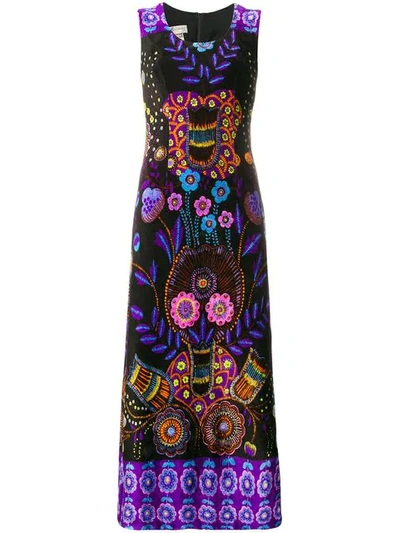 A.n.g.e.l.o. Vintage Cult 1970's Ethnic Pattern Dress - Black