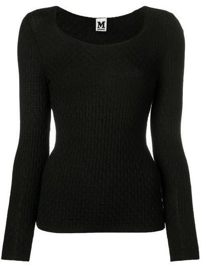 Pre-owned Missoni 1990's Textured Knitted Blouse In Black