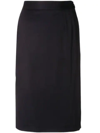 Pre-owned Saint Laurent 1980's Fitted Short Skirt In Blue