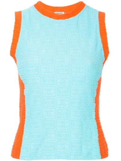 Pre-owned Chanel Sleeveless Top In Blue