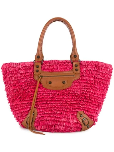 Pre-owned Balenciaga Fringe Tote Bag In Pink